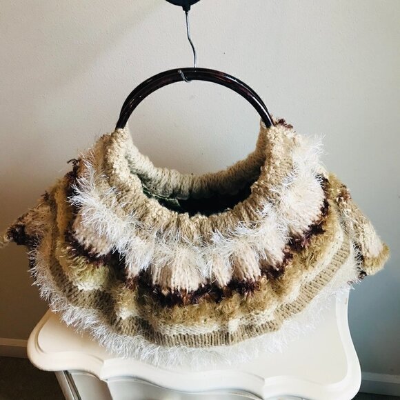 Hobo Hand Knitted Textured Boho Slouchy Bag - Picture 1 of 7